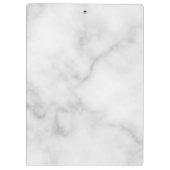 Modern Script Personalisiert Name White Marble Klemmbrett (Rückseite)