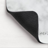 Modern Script Personalisiert Name White Marble Mousepad (Ecke)