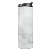 Modern Script Personalisiert Name White Marble Thermosbecher (Nach links gedreht)