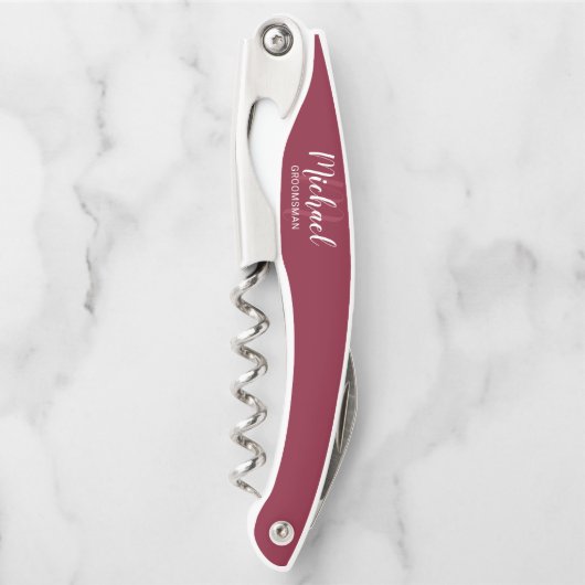 Modern Script Personalized Groomsman Kellnermesser (Vorderseite)