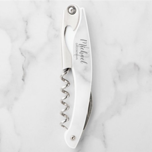 Modern Script Personalized Groomsman Kellnermesser (Vorderseite)