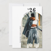 Modern Script Photo 2026 Minimalist Grad Party I Einladung (Vorderseite)