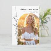 Modern Script Photo Arch Graduation Announcement Ankündigung (Stehend Vorderseite)