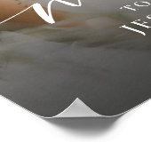 Modern Script Photo Black & White Wedding Sign Poster (Ecke)