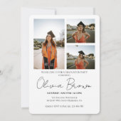 Modern Script Photo Collage Graduation Party Einladung (Rückseite)