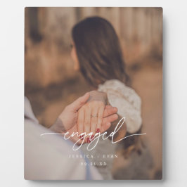 Modern Script Photo Custom Engagement Fotoplatte