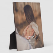 Modern Script Photo Custom Engagement Fotoplatte (Seite)