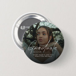 Modern Script Photo Graduate  Button