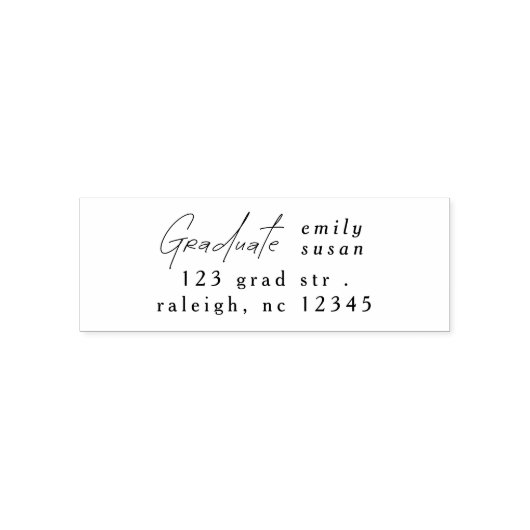 Modern Script Photo Graduate  Permastempel (Design)