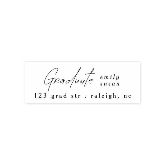 Modern Script Photo Graduate  Permastempel (Design)