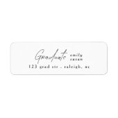 Modern Script Photo Graduate Return Address (Vorne)