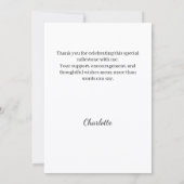 Modern script photo Graduation Dankeskarte (Rückseite)