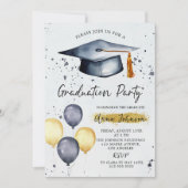 Modern Script Photo Graduation Party Invitation  Einladung (Vorderseite)