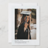 Modern Script Photo Graduation Party Invitation  Einladung (Rückseite)