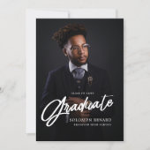 Modern Script Photo High School Graduation  Ankündigung (Vorderseite)