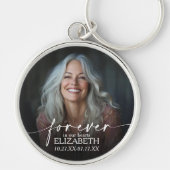 Modern Script Photo Memorial Forever in our Hearts Schlüsselanhänger (Vorne)