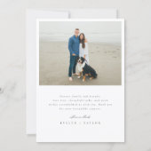 Modern Script Photo Overlay Wedding Message Dankeskarte (Rückseite)