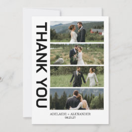 Modern Script Photo Wedding Dankeskarte
