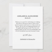 Modern Script Photo Wedding Dankeskarte (Rückseite)