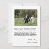 Modern Script Photo Wedding Dankeskarte (Rückseite)