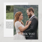 Modern Script Photo Wedding Dankeskarte (Vorne/Hinten)