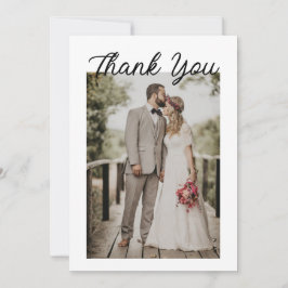 Modern Script Photo Wedding Dankeskarte