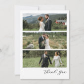Modern Script Photo Wedding Dankeskarte (Vorderseite)