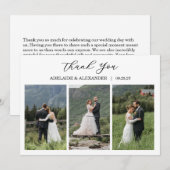 Modern Script Photo Wedding Dankeskarte (Vorne/Hinten)
