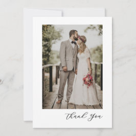 Modern Script Photo Wedding Dankeskarte