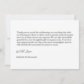 Modern Script Photo Wedding Dankeskarte (Rückseite)