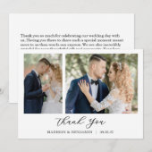 Modern Script Photo Wedding Dankeskarte (Vorne/Hinten)
