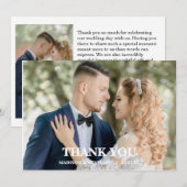 Modern Script Photo Wedding Dankeskarte (Vorne/Hinten)