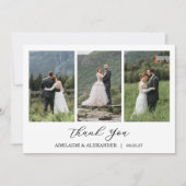 Modern Script Photo Wedding Dankeskarte (Vorderseite)