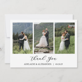 Modern Script Photo Wedding Dankeskarte