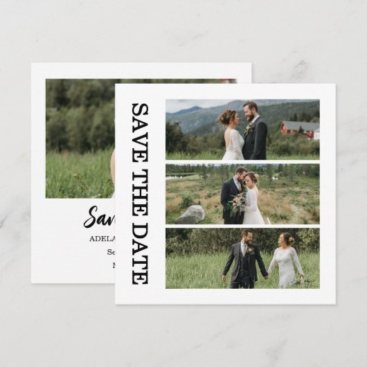 Modern Script Photo Wedding Save The Date (Vorne/Hinten)