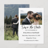 Modern Script Photo Wedding Save The Date (Vorne/Hinten)