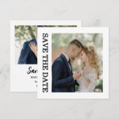 Modern Script Photo Wedding Save The Date (Vorne/Hinten)