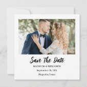 Modern Script Photo Wedding Save The Date (Rückseite)
