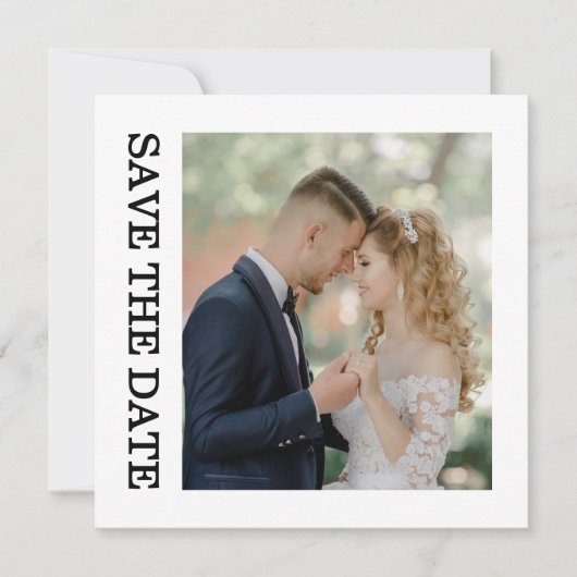 Modern Script Photo Wedding Save The Date (Vorderseite)