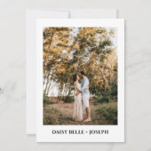 Modern Script Photo Wedding Save The Date Einladung (Vorderseite)