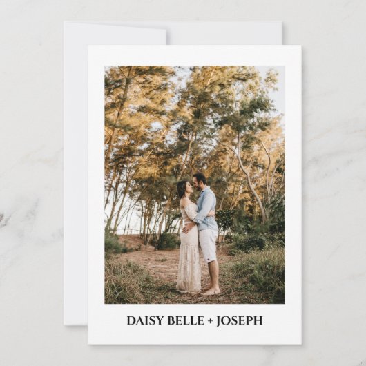 Modern Script Photo Wedding Save The Date Einladung (Vorderseite)