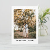 Modern Script Photo Wedding Save The Date Einladung (Stehend Vorderseite)