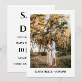 Modern Script Photo Wedding Save The Date Einladung (Vorne/Hinten)