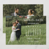Modern Script Photo Wedding Save The Date Einladung (Vorne/Hinten)