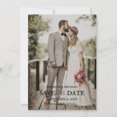 Modern Script Photo Wedding Save The Date Einladung (Vorderseite)
