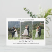 Modern Script Photo Wedding Save The Date Einladung (Stehend Vorderseite)
