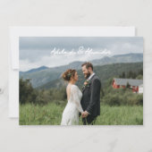 Modern Script Photo Wedding Save The Date Einladung (Rückseite)