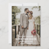 Modern Script Photo Wedding Save The Date Einladung (Vorderseite)