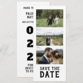 Modern Script Photo Wedding Save The Date Einladung (Vorne/Hinten)