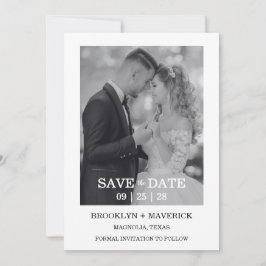Modern Script Photo Wedding Save The Date Einladung